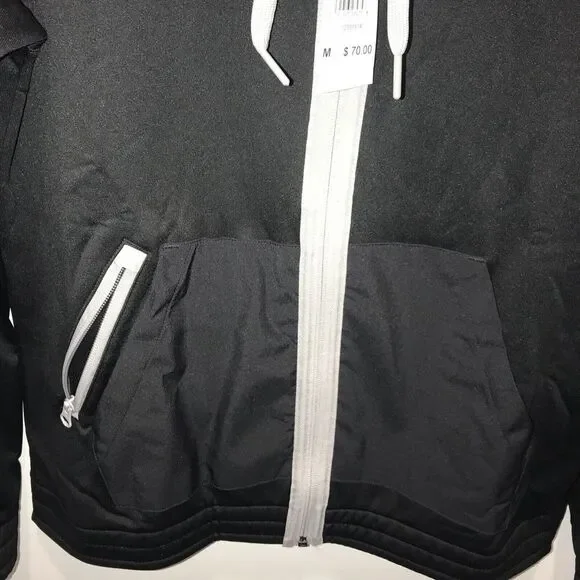Adidas Women´s Team Issue Full Zip Pocket Fleece Hoddie Size Medium Black $75 Sweatshirts & Hoodies
